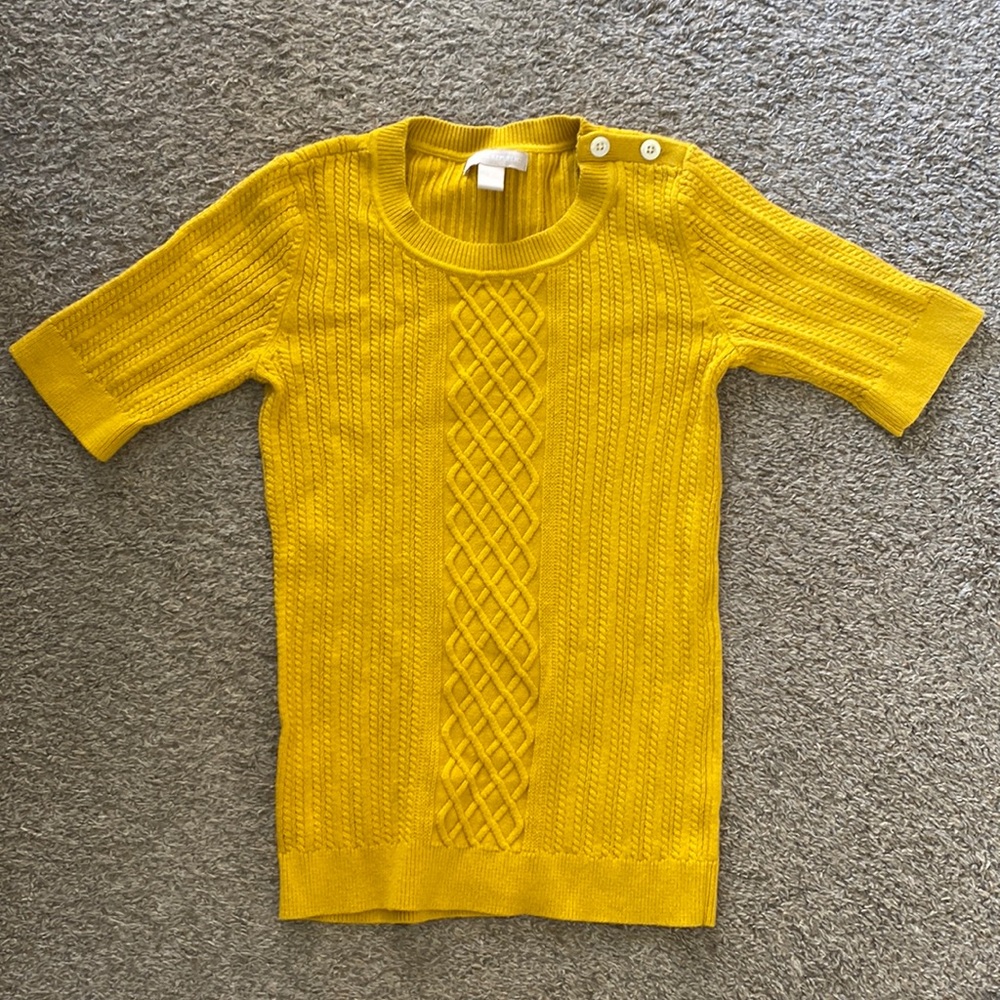Mid century mustard yellow sweater shirt